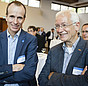 Martin Sambale (links) vom Bundesverband der Energie- und Klimaschutzagenturen und Dr. Reinhard Loch von der Verbraucherzentrale Nordrhein-Westfalen e.V. beim Open Space.