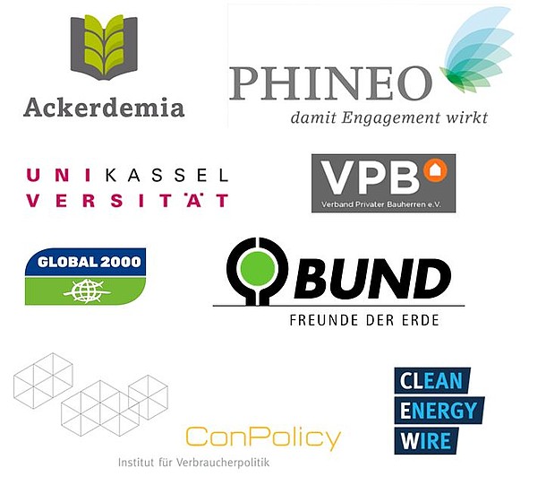 Ehemalige Partner: Ackerdemia, Phineo, BUND, Uni Kassel, ConPolicy, CLEW, VPB, Global 2000