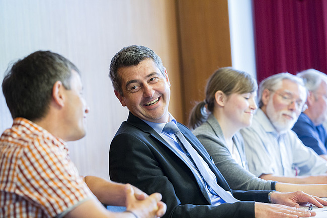 Walther Tillner bei einem Workshop auf der Fachtagung „Wirksam sanieren für den Klimaschutz“.
