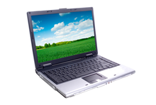 Grüner Laptop