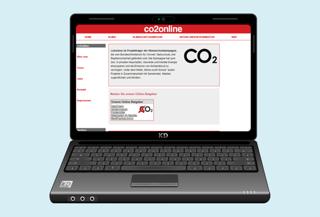 Als das Internet noch Neuland war: Die Startseite von co2online.de im Jahr 2005.