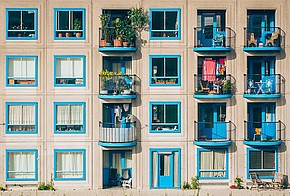 Ansicht Fassade Mehrfamilienhaus