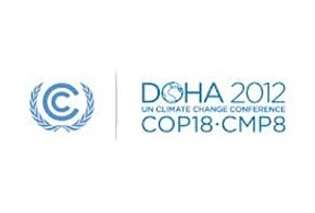 Das Logo der Klimakoferenz in Doha