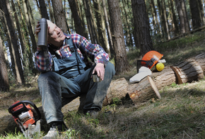 Holzfäller bei der Pause